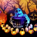 Pumpkin Grimace Lantern Flickering Halloween Light