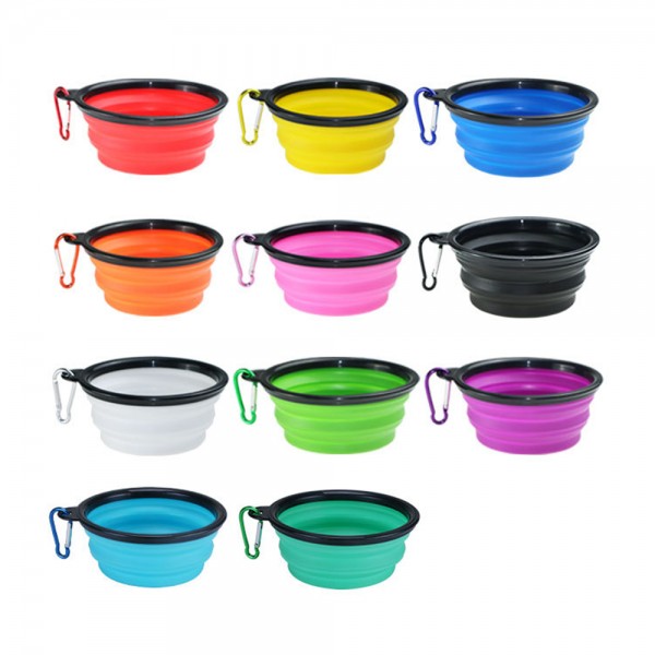 Silicone Collapsible Pet Bowl With Carabiner