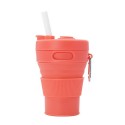 15 Oz. Portable Silicone Foldable Sippy Cup W/Drinking Straw