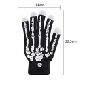 LED Halloween Knitted Skeleton Glitter Gloves