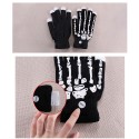 LED Halloween Knitted Skeleton Glitter Gloves