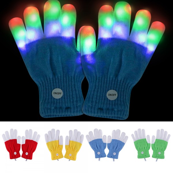 Halloween LED Knitted Colored Luminous Gloves