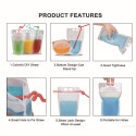 Hand-held closable Zipper Drinking Pouches With Straw