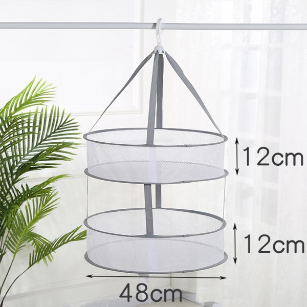 Double-layer foldable clothes hanger laundry rack clothes drying basket with custom logo 